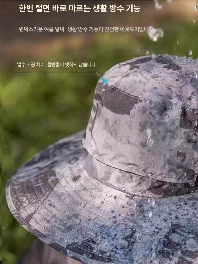 선풍기 모자 밭일 챙넓은 여름 농사용 햇빛 얼굴 가리개 쿨링 썬캡 농업용 작업모자 - 상세 이미지 4