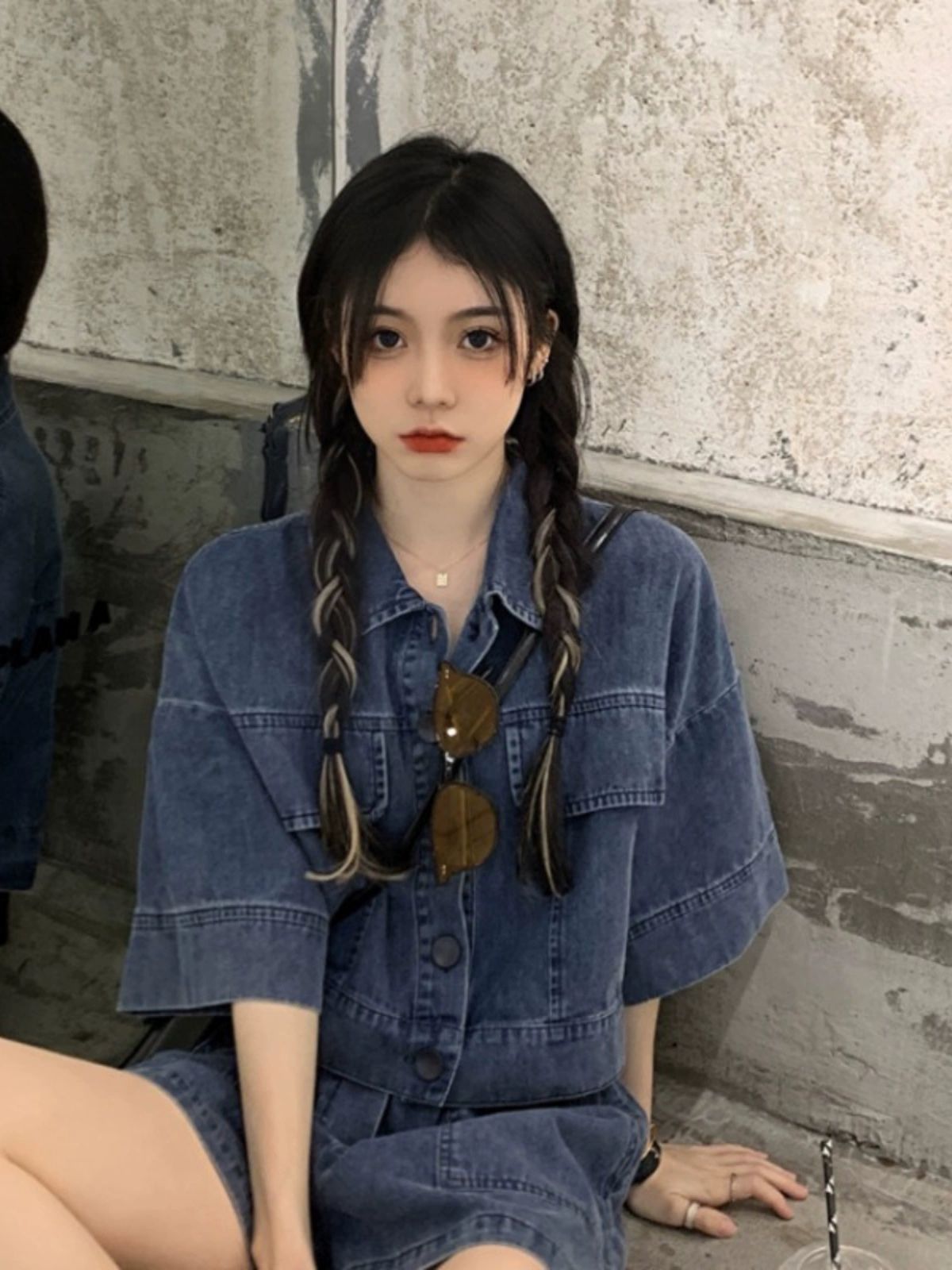 봄 데님 청세트 투피스 생지 - 상세 이미지 3