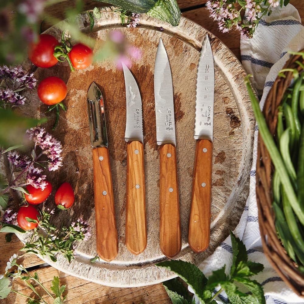 Opinel Essentials 주방 나이프 박스 나무 - 세트 올리브 Art Deco - 상세 이미지 2
