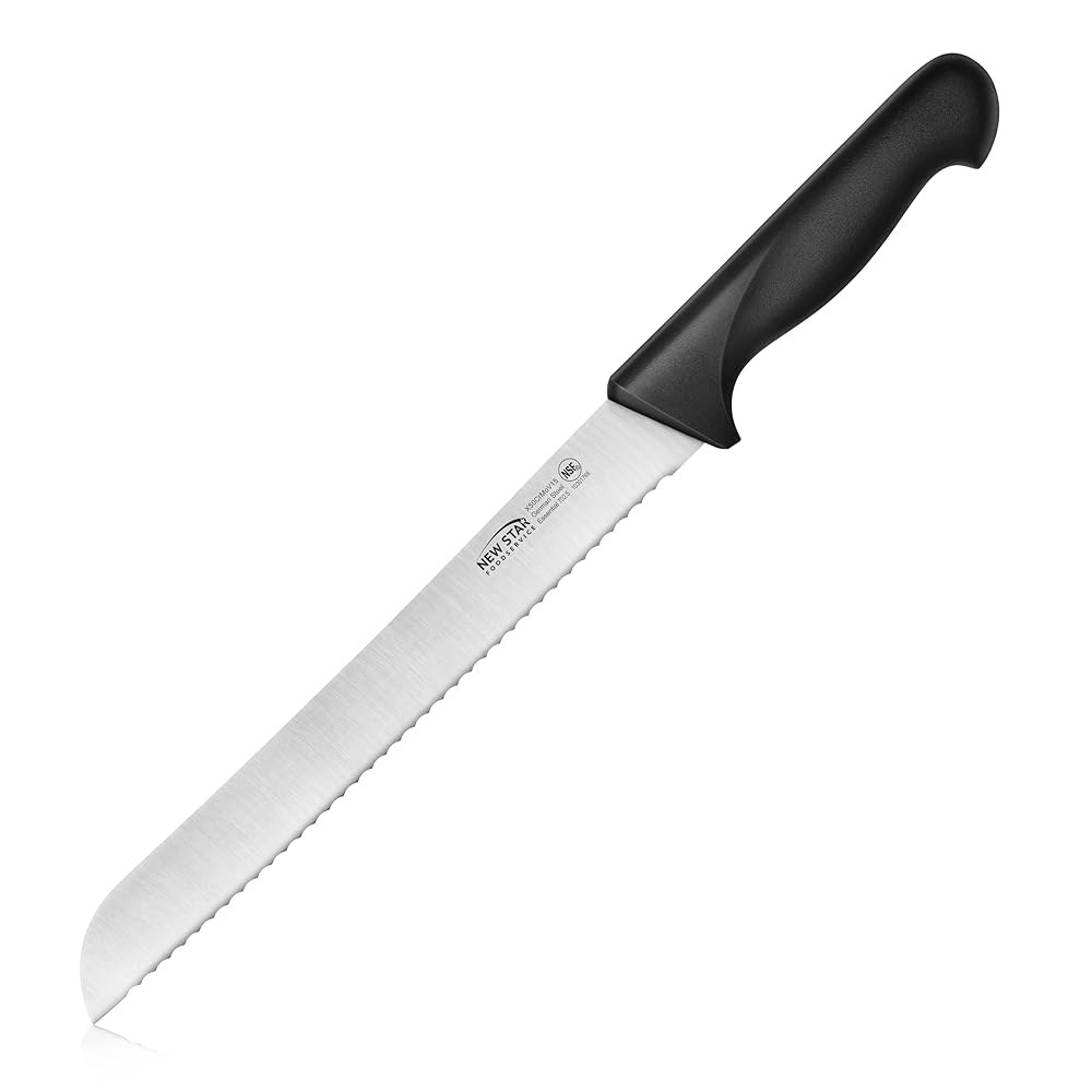 New Star Foodservice Essential 10-Inch German Bread Steel Knife, - 상품 이미지