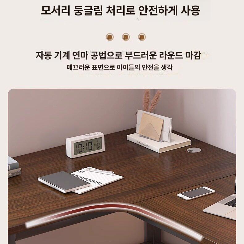 코너 데스크 테이블 학생 화이트 코너책상 컴퓨터 선반 - 상세 이미지 5