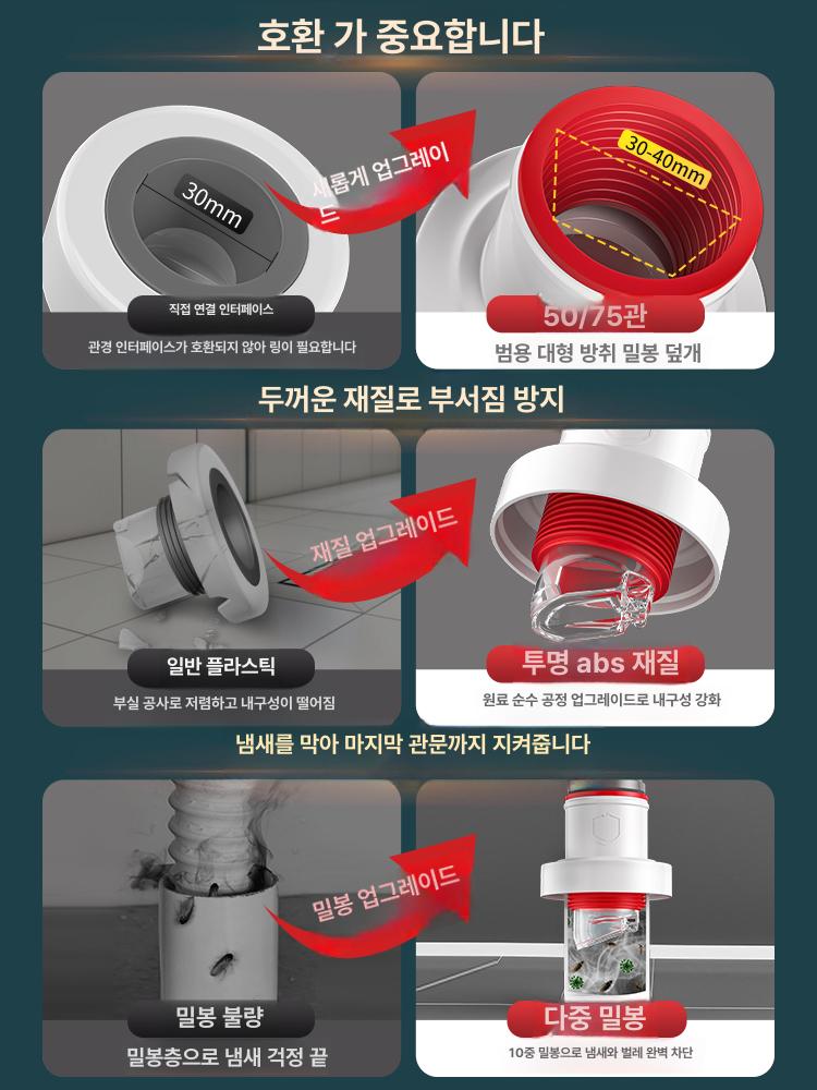 싱크대 덮개 바퀴벌레 방지 배수구 마개 구멍 막이 악취 플래그십 모델 1개입 - 상세 이미지 3