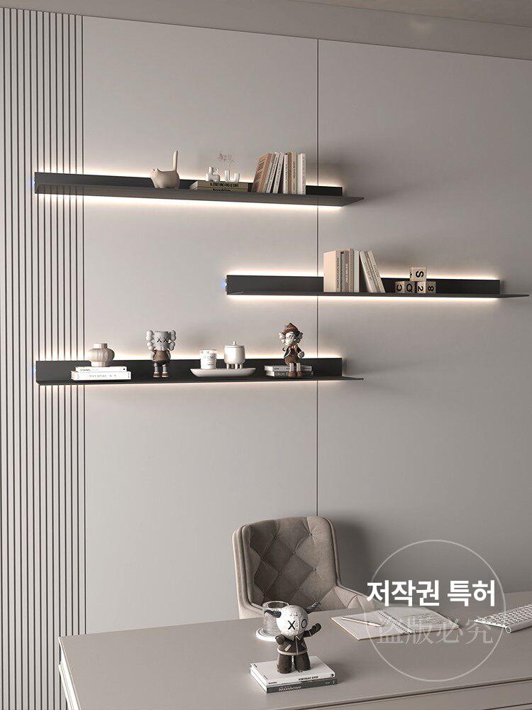 led 벽선반 인테리어 진열대 조명 정리 책 소품 가방 책장 벽 디스플레이 침실 - 상세 이미지 5