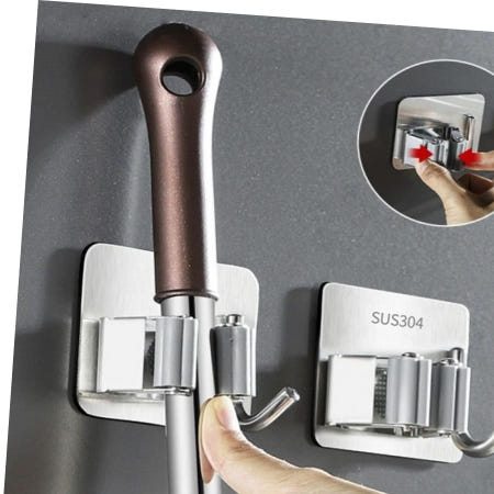 3M부착식밀대걸이 청소 도구 정리함 밀대 수납걸이 용품 보관함 청소기 부자재 정리대