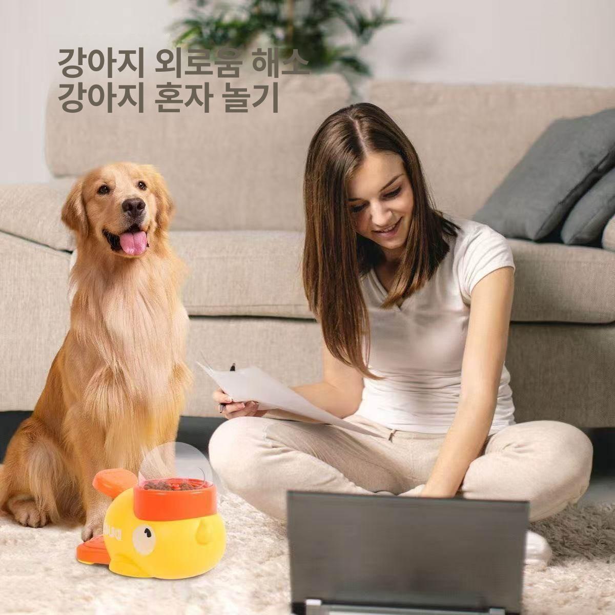 오리 덕 회전 캣 먹이 간식 흰 고양이 랜덤뽑기 장난감 작은 노란 오리 먹이통 - 상세 이미지 2