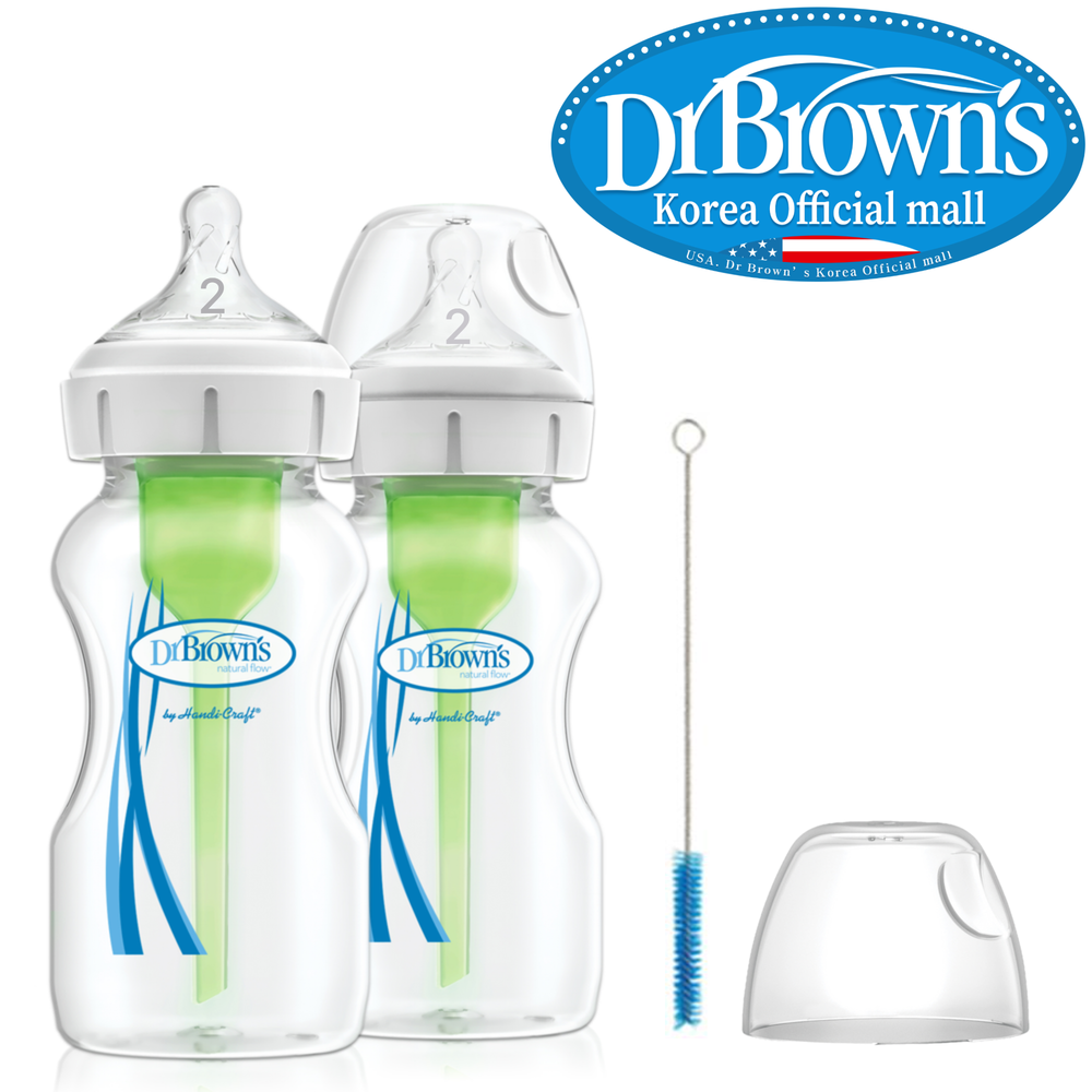 Dr Browns / PP 젖병 와이드넥 270ml 2개 (2단계 젖꼭지) - 상품 이미지