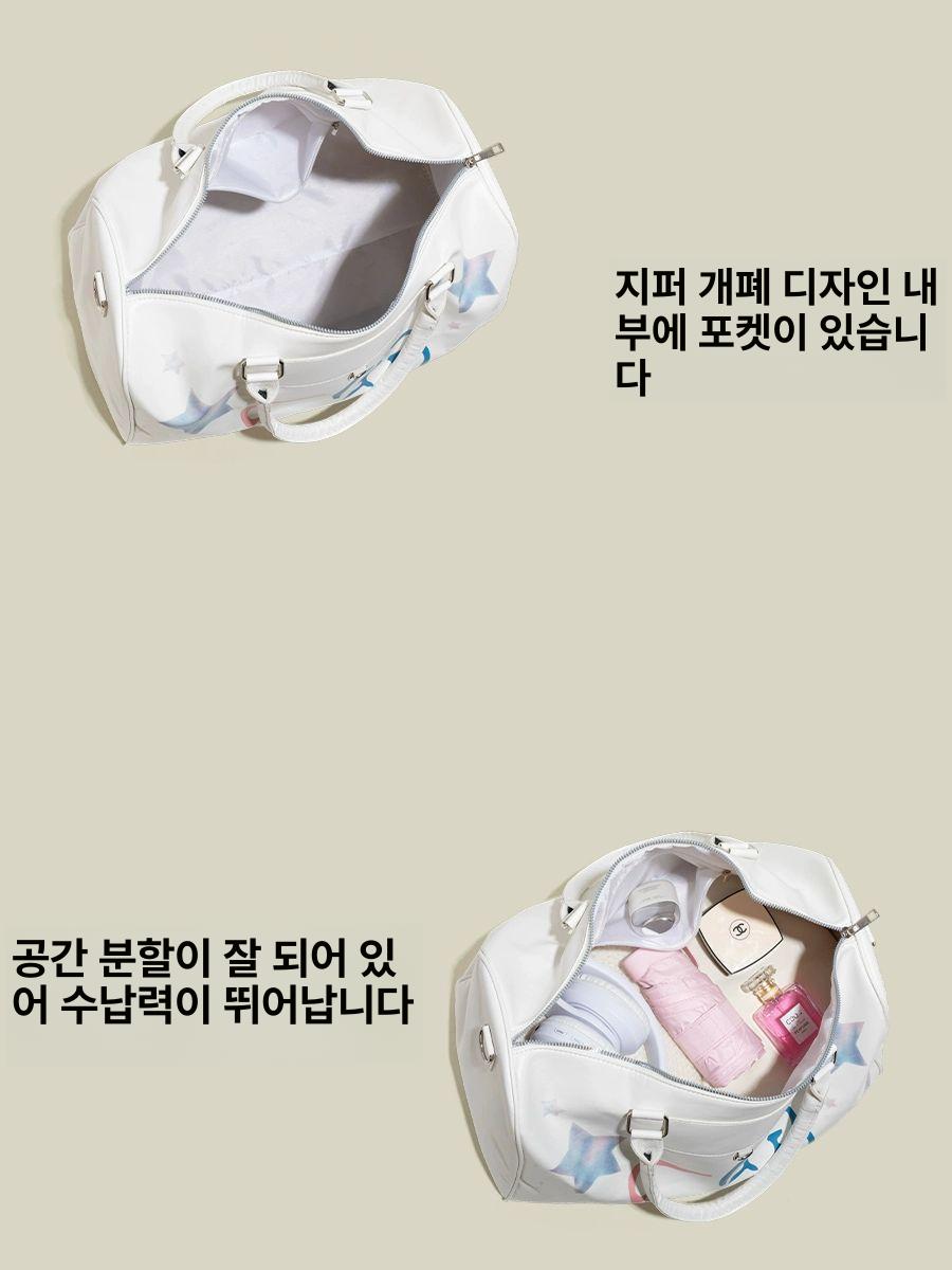 헬로키티 여행 가방 여성용 대용량 요가 피트니스 휴대용 메신저 백 화이트 - 상세 이미지 3