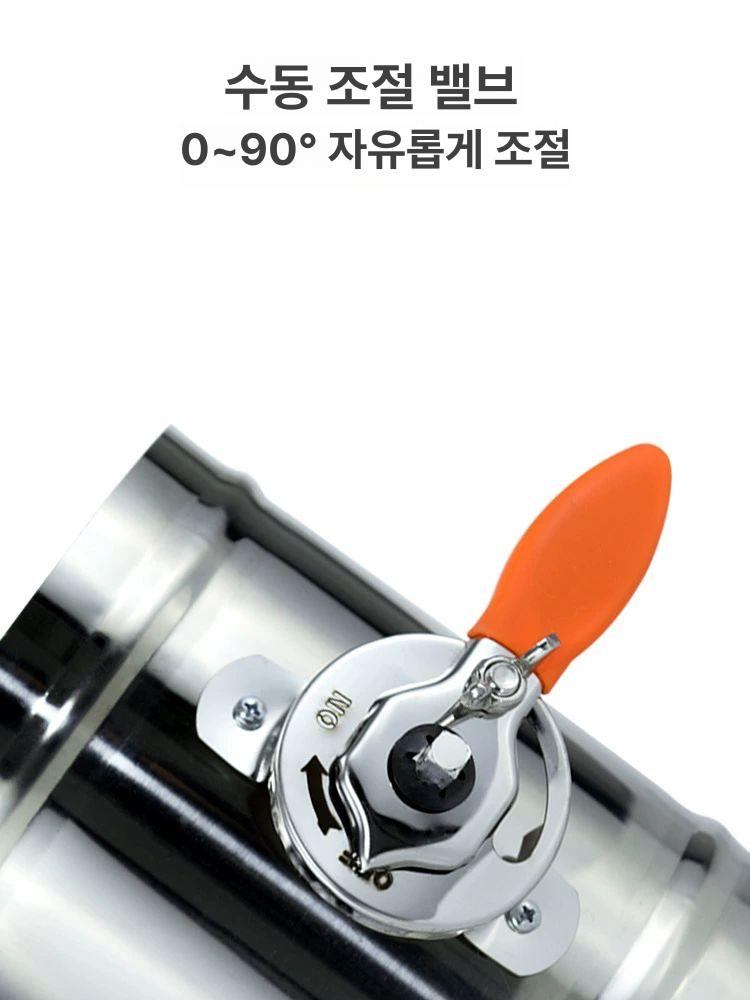 스텐 공기 조절 전동 밸브 제연 부속품 환기 연통 댐퍼 304 외경 51mm 이중 플랜지 포함 - 상세 이미지 2