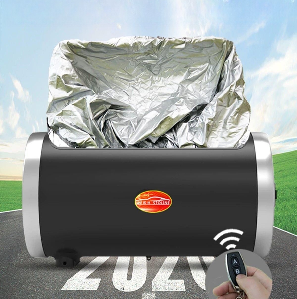 자동 차량 덮개 방수 SUV 차단 차광막 햇빛 리모컨 플래그십 옥스포드 천 3500mAh - 상품 이미지