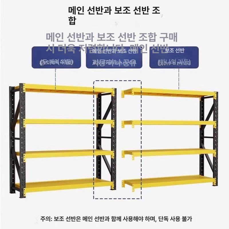 조립식앵글 철제선반 랙 다용도 팬트리 무볼트 대형 산업용 깊이 창고 건조기 - 상세 이미지 3