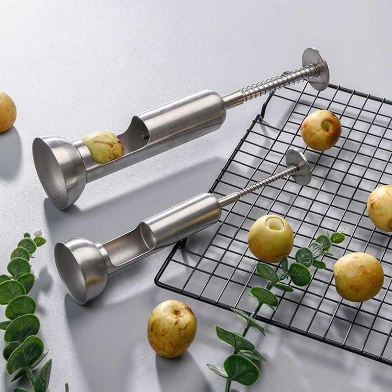 대추씨빼는 도구 씨빼기 채썰기 체리 씨제거기 베이스 포함 소형 스프링 코어 제거기 - 상세 이미지 2