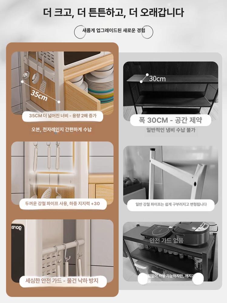 이동형 홈바 수납장 주방 보조 테이블 식탁 간이 공간활용 - 상세 이미지 3