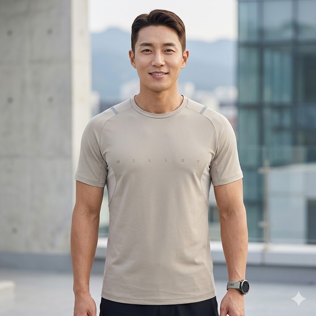 MILLET 밀레 남자 여름 아웃도어 스판 메쉬 통기성 등산 반팔티셔츠 - 상품 이미지