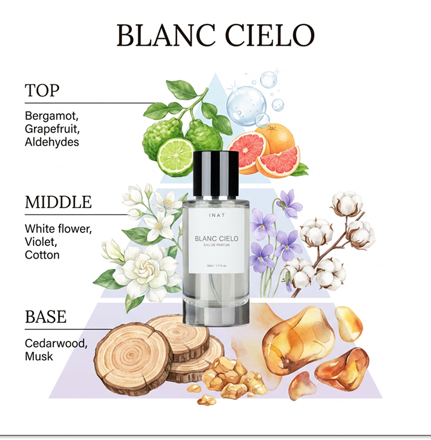 이나트 깨끗한 비누향 코튼향수 잔향좋은 향수 BLANC CIELO 50ml - 상세 이미지 5