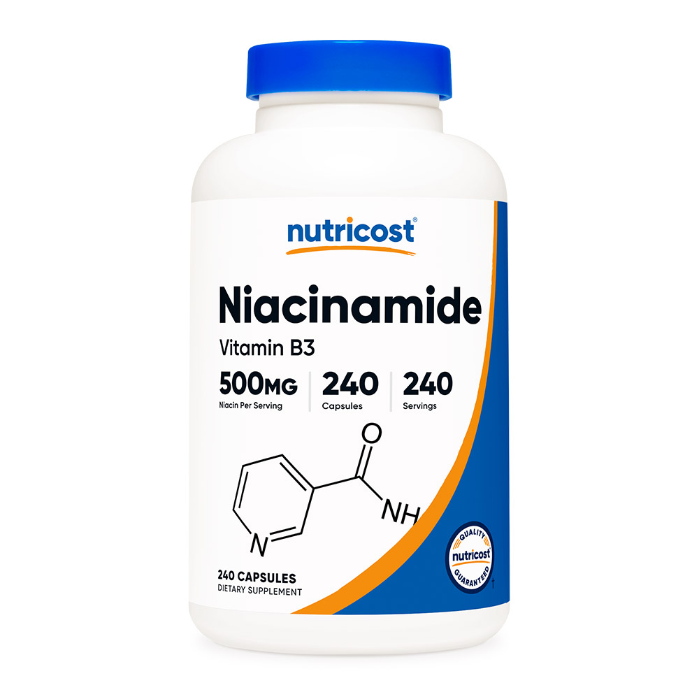 뉴트리코스트 고함량 나이아신아마이드 활성형 비타민B3 영양제 500mg 240캡슐, 1개 - 상품 이미지
