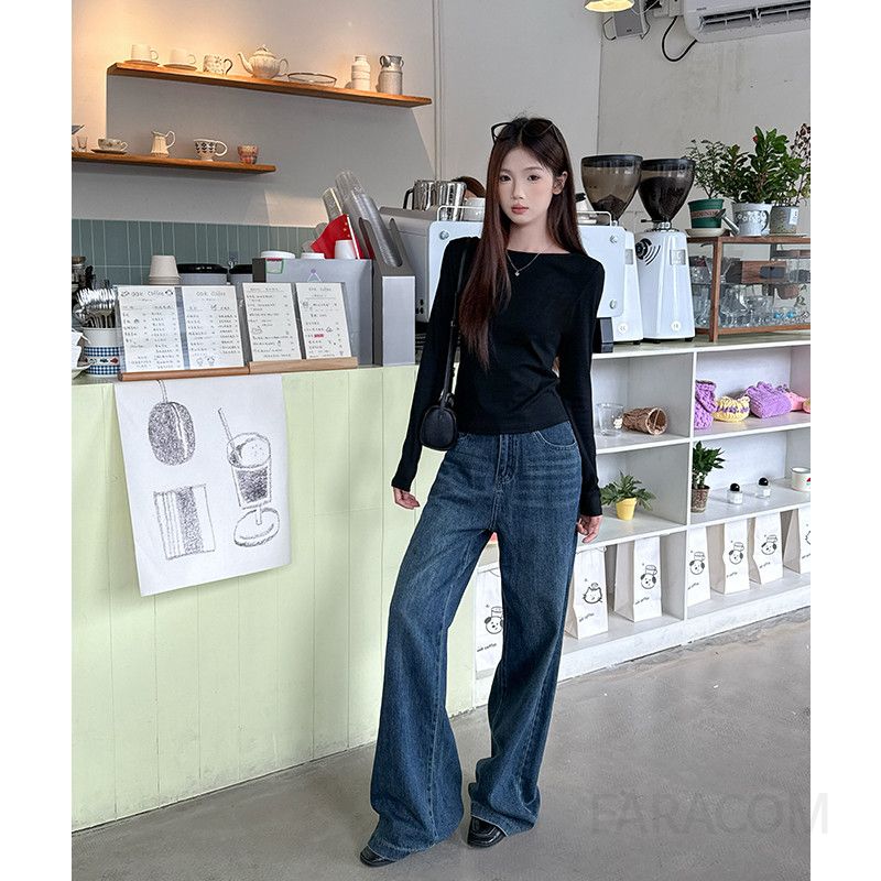 여성 데일리 페미닌 슬림핏 비스코스 스판 레이스 백리스 뒤트임 리본 포인트 긴팔 티셔츠 니트 상의 슬림니트 - 상세 이미지 5