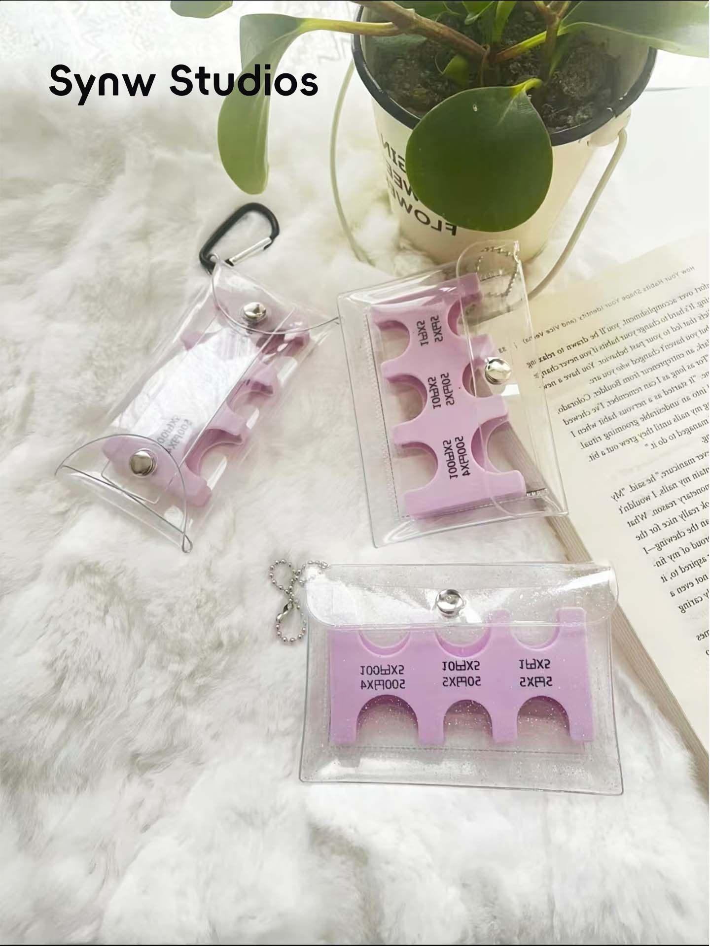 미국동전지갑 돼지 여행동전클립 저금통 쇼핑 보관 블루 투명 카드 홀더 - 상세 이미지 5