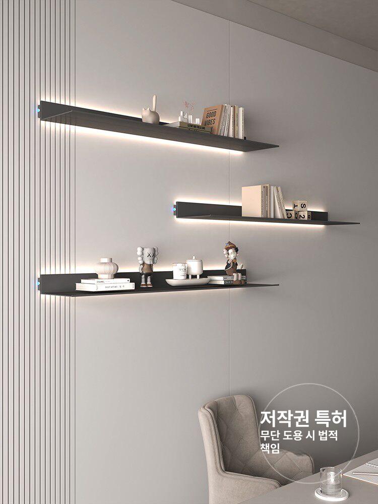 led 벽선반 인테리어 진열대 조명 정리 책 소품 가방 책장 벽 디스플레이 침실 이미지 6
