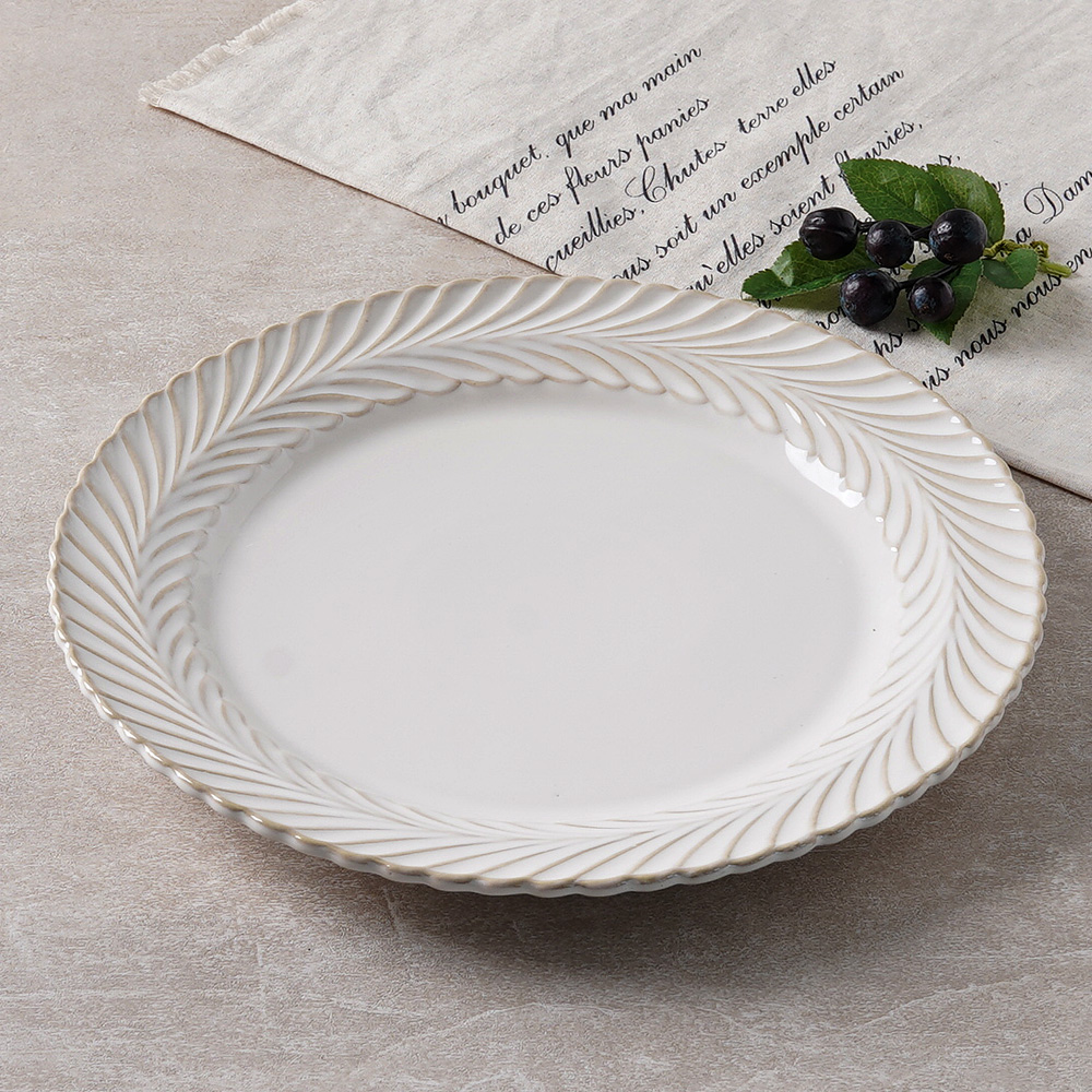 카페 엔틱 파스타 스테이크 디저트 디너 플레이팅 접시 그릇 27.5cm, 파르테논 원형 이미지 7