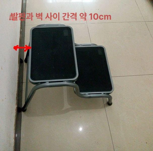 2단 카라반 발판 디딤판 자동 세차 고강도 계단 폴딩 손잡이 없는 2단 용접 사다리 40cm 높이 - 상세 이미지 3