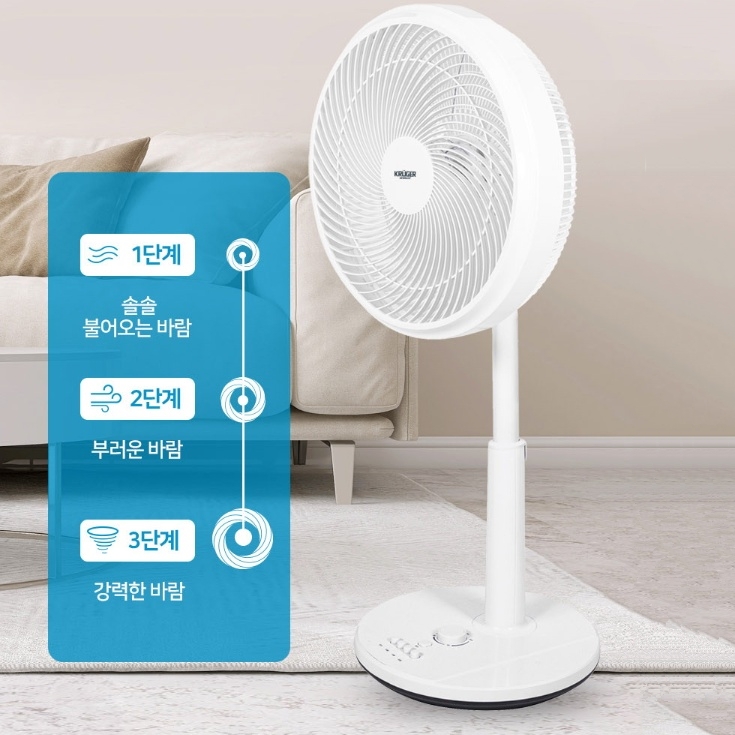 저소음 가정용선풍기 35cm 사무실 아이방 저전력 써큘레이터형 스탠드선풍기 이미지 6