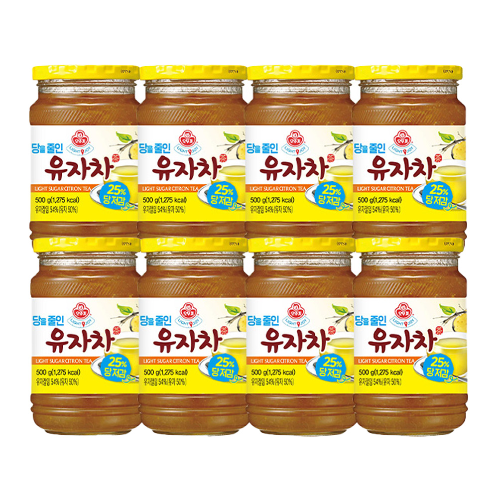 오뚜기 LIGHT&JOY 당을줄인 유자차 500g, 8개 - 상품 이미지