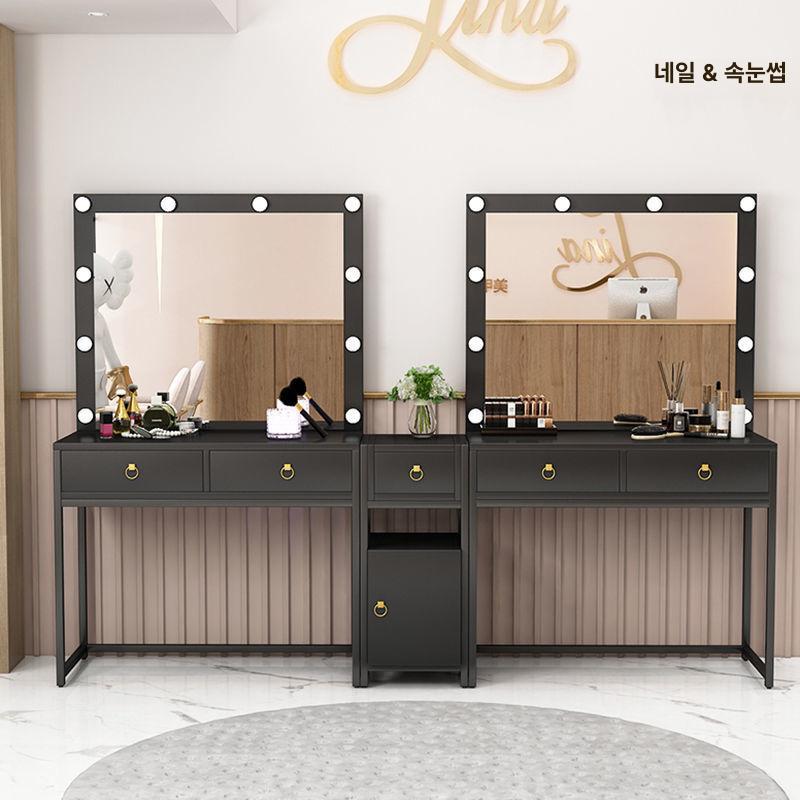 조명 전문가용 메이크업 테이블 웨딩샵 메이크업샵 전용 120 프레임 160x40 골드화이트 - 상세 이미지 4