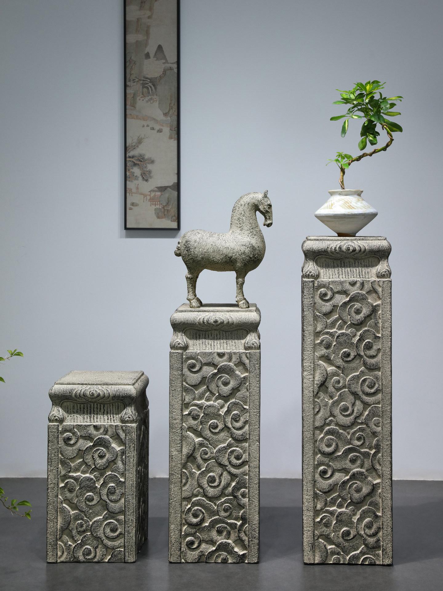 해태 조각상 정원 A 입구 전통 모형 가벼운 장식 해치 70cm 길상운 기둥 - 상세 이미지 2