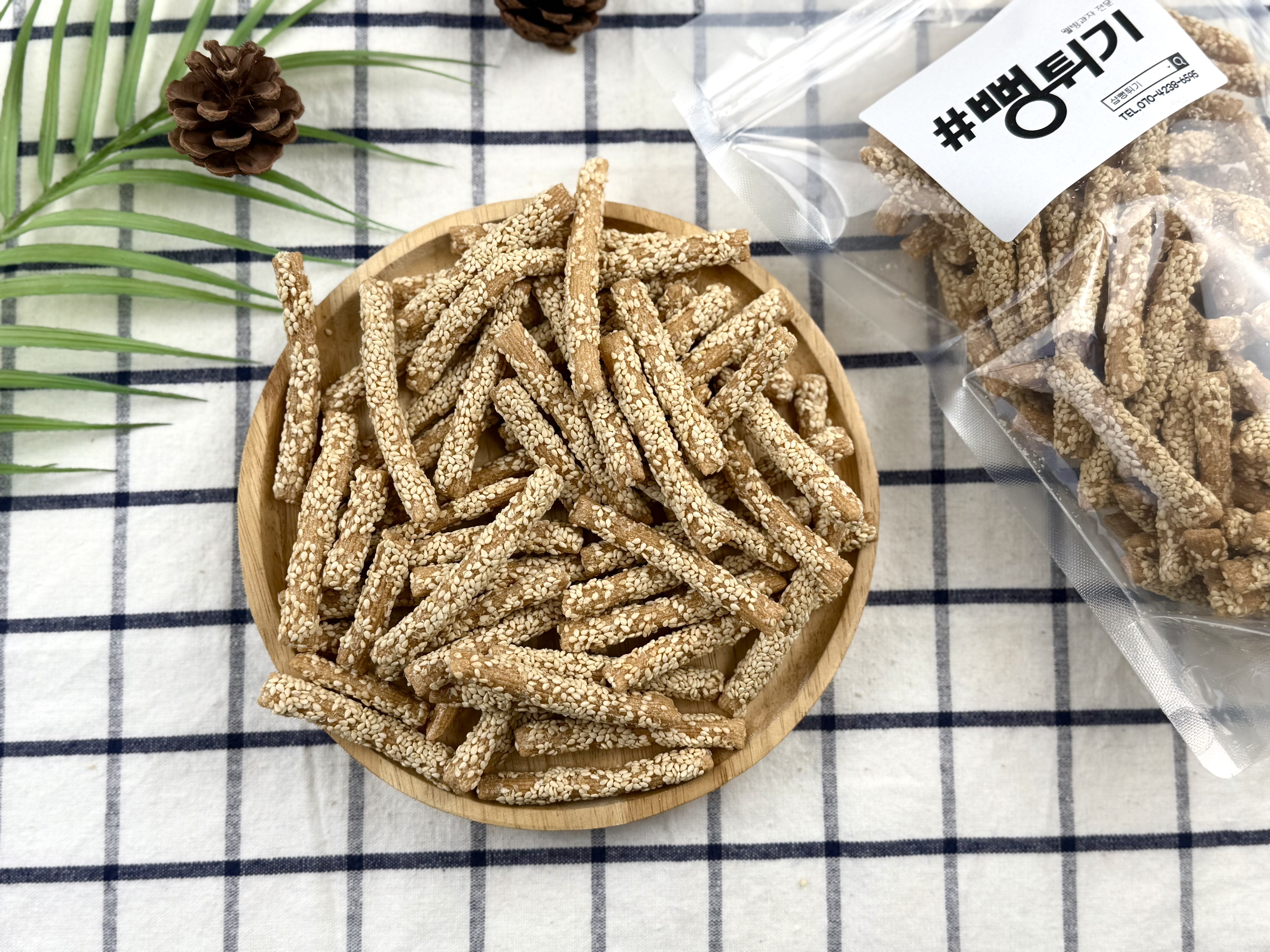 [샵뻥튀기] 구운 참마깨스틱 300g 참깨 고소한 바삭 담백간식 대용량 과자 - 상세 이미지 3