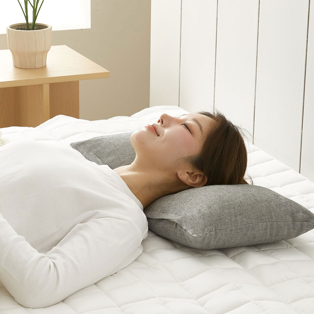 집앤콕 메밀 경추베개 낮은 경추목베개 일자목 목디스크 거북목 베개 잘자유 그레이