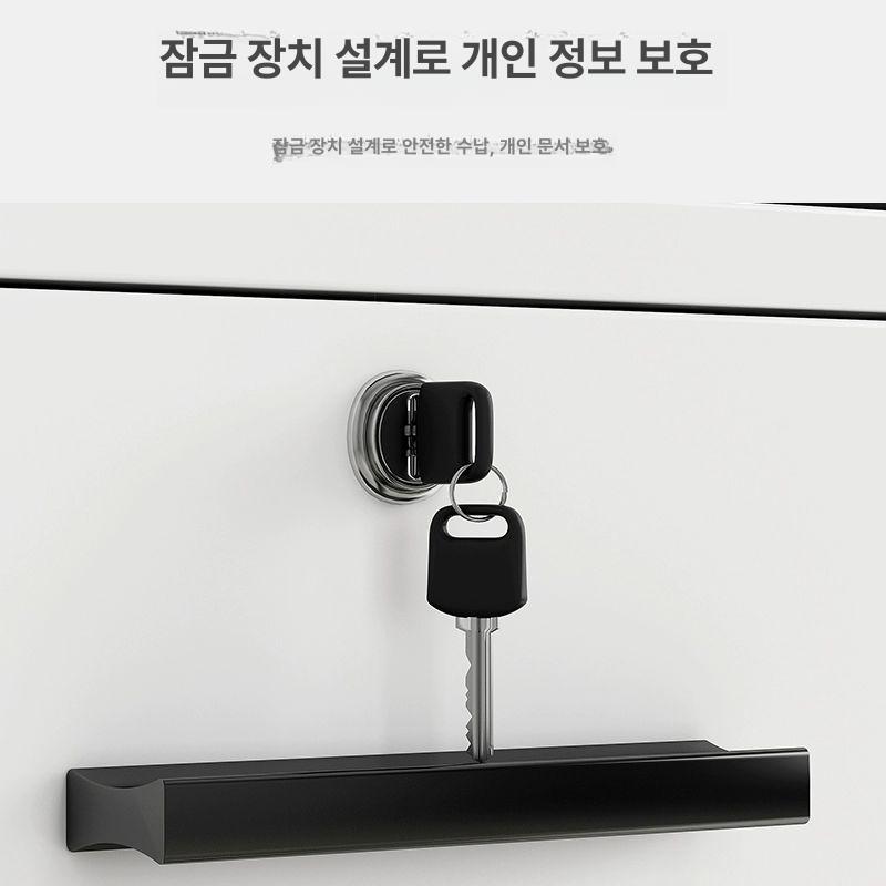 오피스 열쇠 서랍장 고급 사무용 사무실 개인 캐비넷 C. [2단 서랍 1캐비닛] 블랙그레이 - 상세 이미지 4