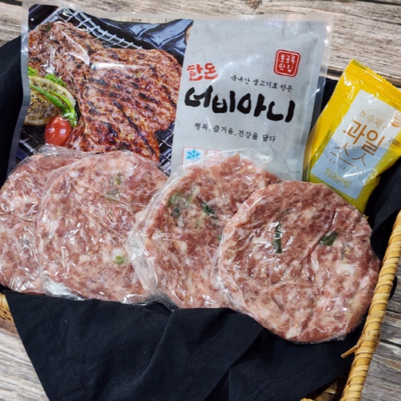 자연가득 100% 국내산 돼지고기 담양 한돈 떡갈비 400g+400g - 상품 이미지