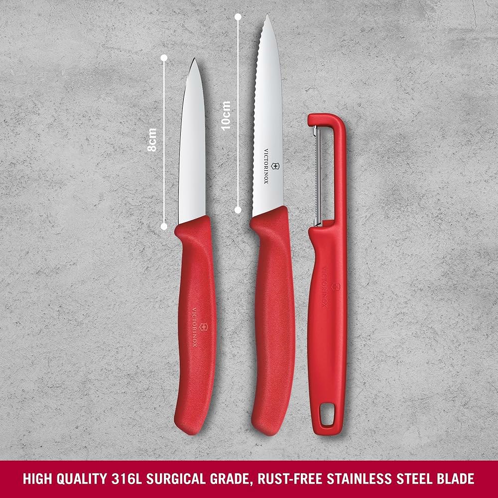 Victorinox Swiss Classic Paring Knife PC w/Peeler 3 Set 빨강 Black 3.2 - 상세 이미지 2