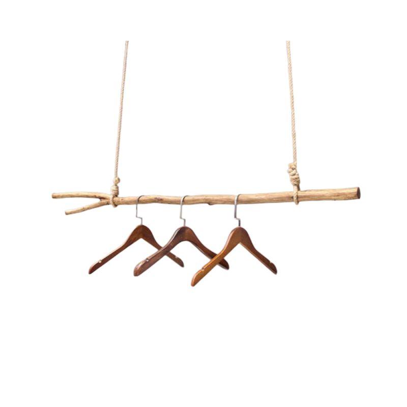 옷가게 나무가지 랙 밧줄 막대 행거 천장 로프 지름 3~5cmx0.8m 나사 후크 - 상품 이미지