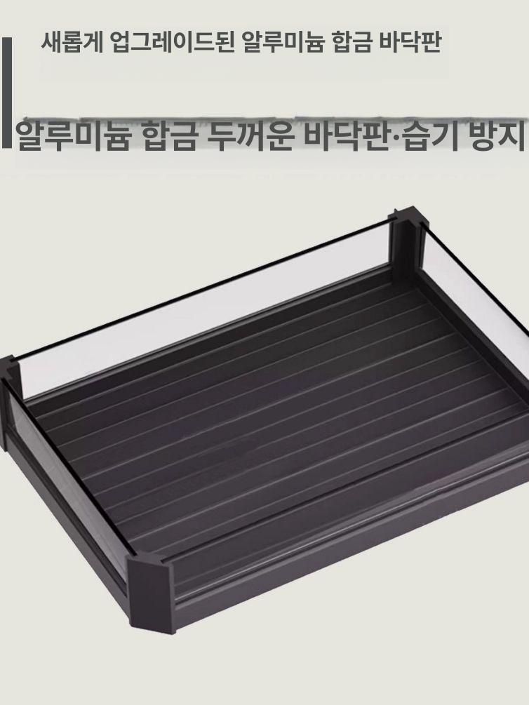 싱크대 코너 선반 레일 냄비 양념장 하부장 랙 유리 캐비닛 - 상세 이미지 5