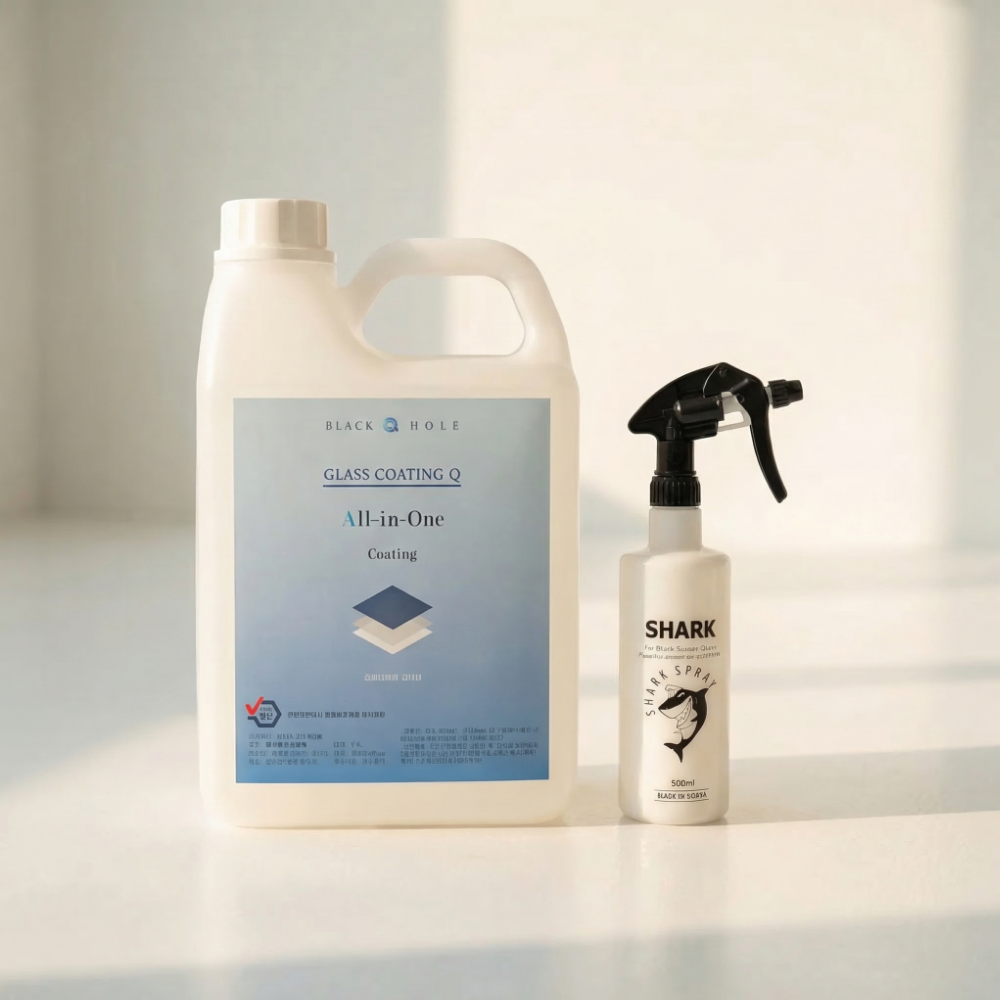 블랙홀 글라스 코팅큐 500ml+초극세사 타월 2장 유리막 자동차 발수코팅제 물때 광택 - 상세 이미지 2