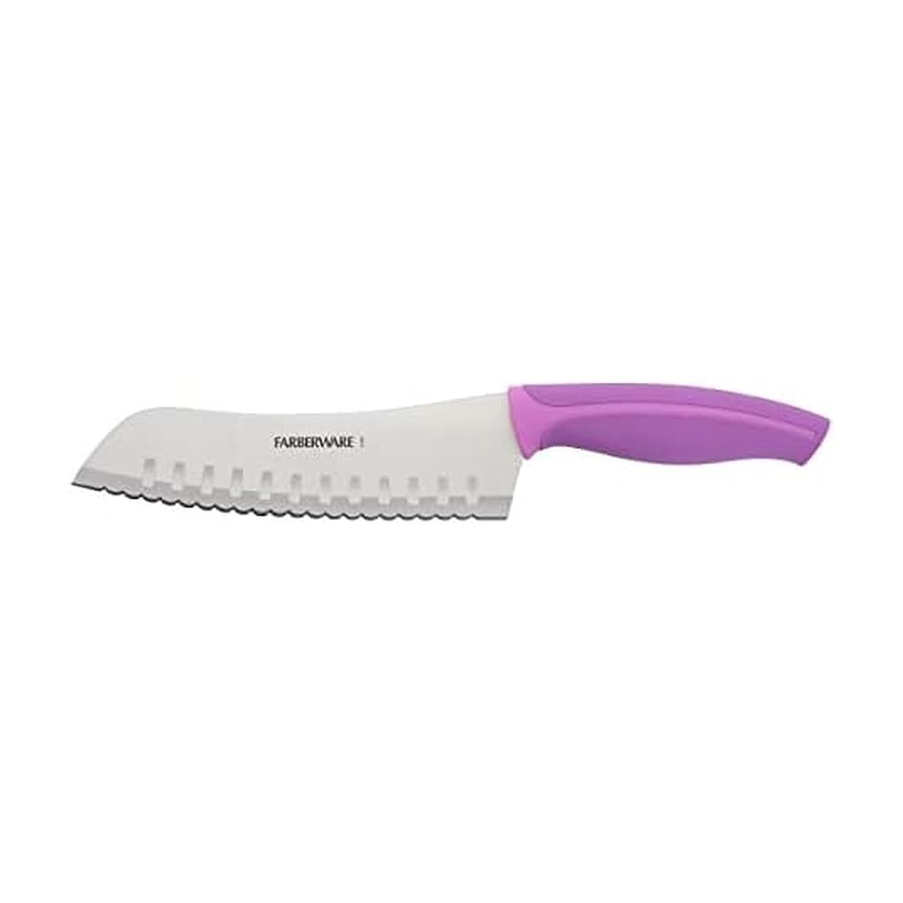 Farberware Precise Slice 톱니 산토쿠 퍼플 나이프, 17.8cm(7인치), 7 3-Piece Utility Knife S - 상품 이미지