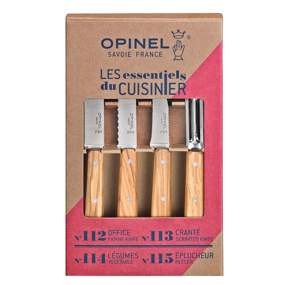 Opinel Essentials 주방 나이프 박스 나무 - 세트 올리브 Art Deco - 상세 이미지 3