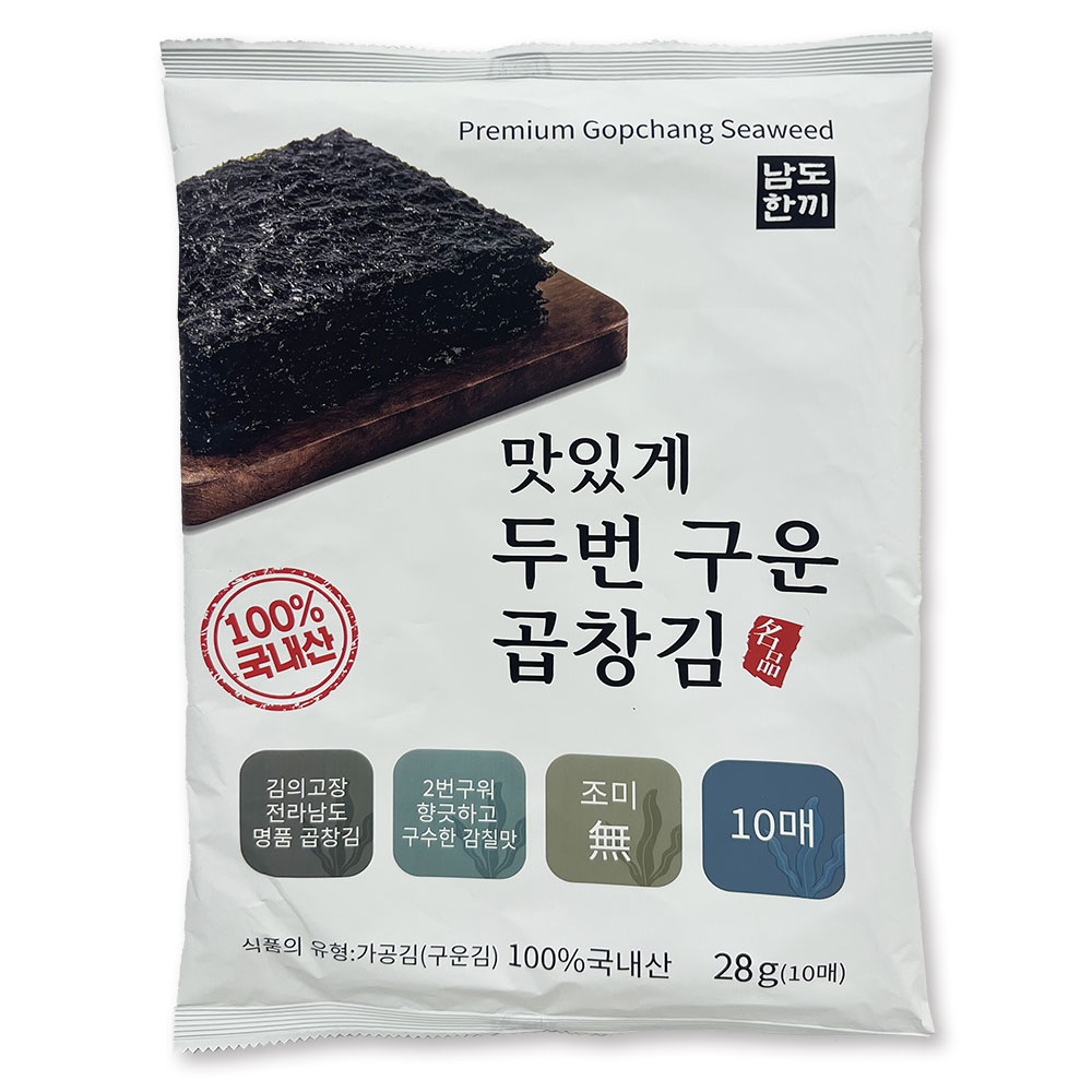 마마드 두번 구운 바삭한 곱창김 10매 x 5봉 10봉 국내산 완도 최상급 원초 무조미 대용량 업소용 - 상세 이미지 2