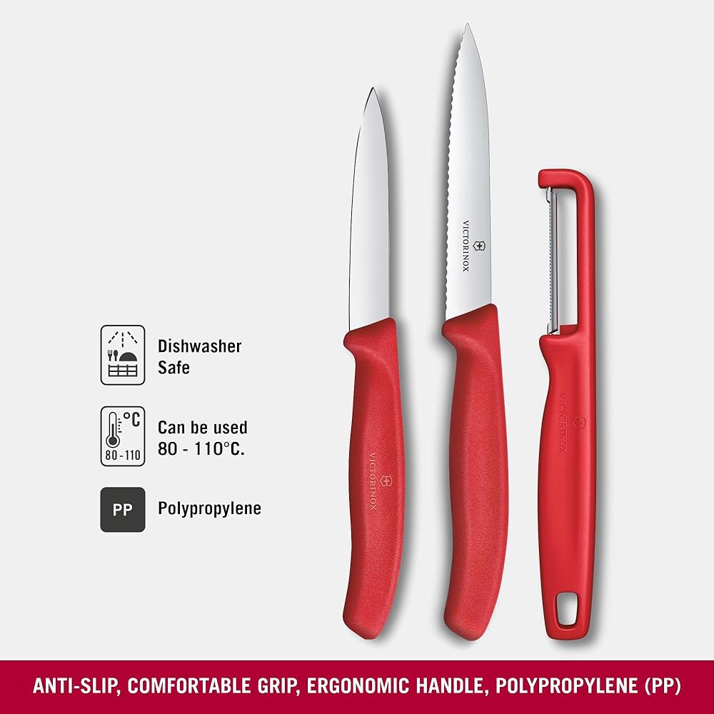 Victorinox Swiss Classic Paring Knife PC w/Peeler 3 Set 빨강 Black 3.2 - 상세 이미지 3