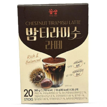 밤맛 티라미수 음료 가루 스틱형 인스턴트 커피 믹스 20T 디저트 카페 간식