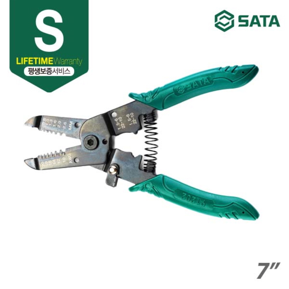 사타 SATA 커터형 와이어 스트리퍼 178mm(7인치) 91202 전선 탈피기 - 상세 이미지 2