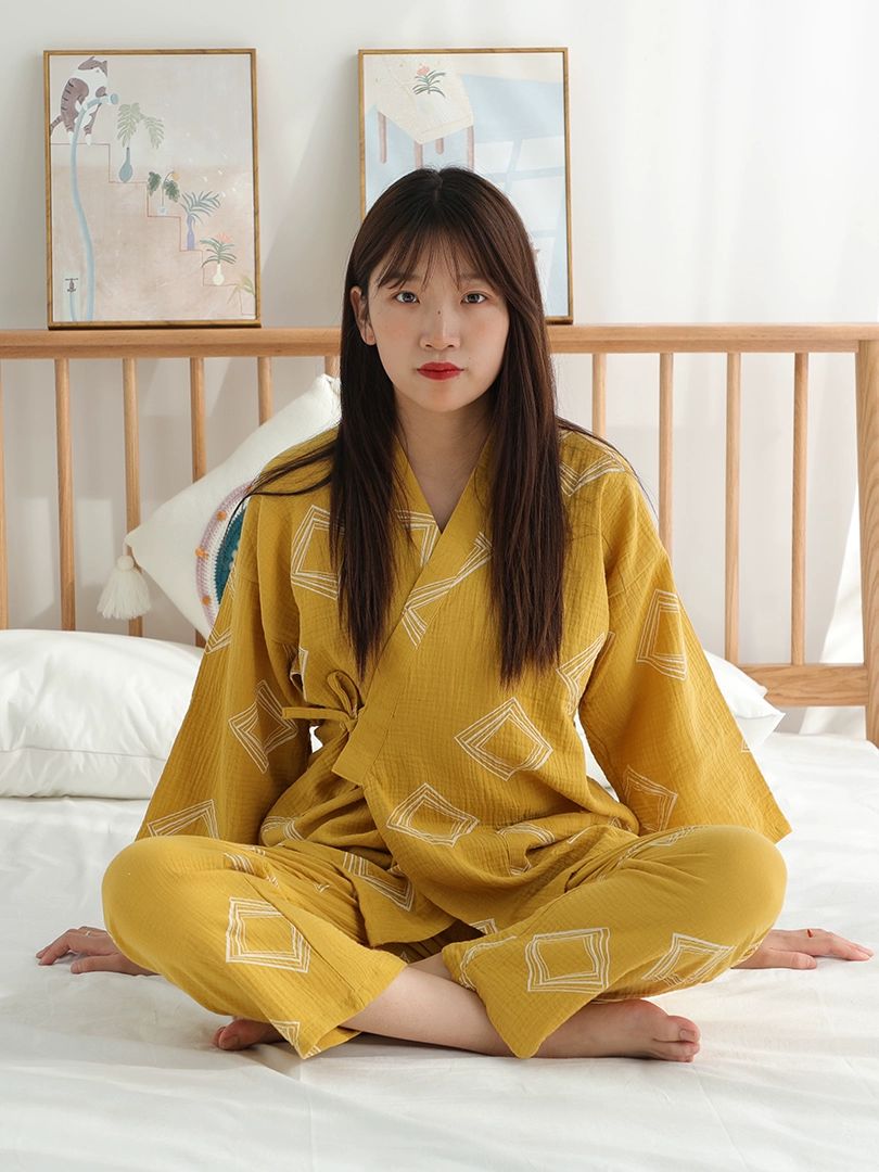숯가마 사우나복 옷 마사지복 M 버건디 황토방 찜질복 핑크 레드 다이아몬드 패턴 M - 상세 이미지 4