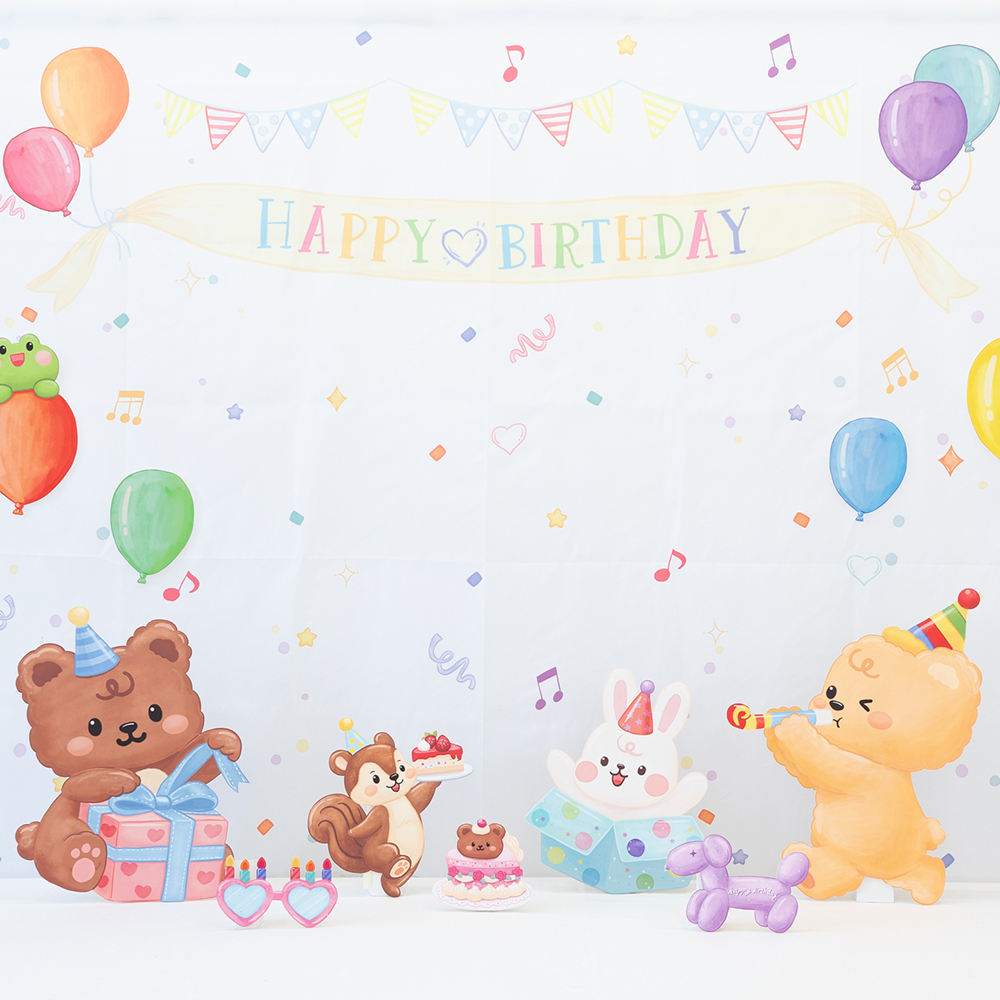 [미소쌤] 파티프렌즈 생일파티 세트 생일현수막 올인원 어린이집 포토존 환경구성 가랜드 용품 - 상품 이미지
