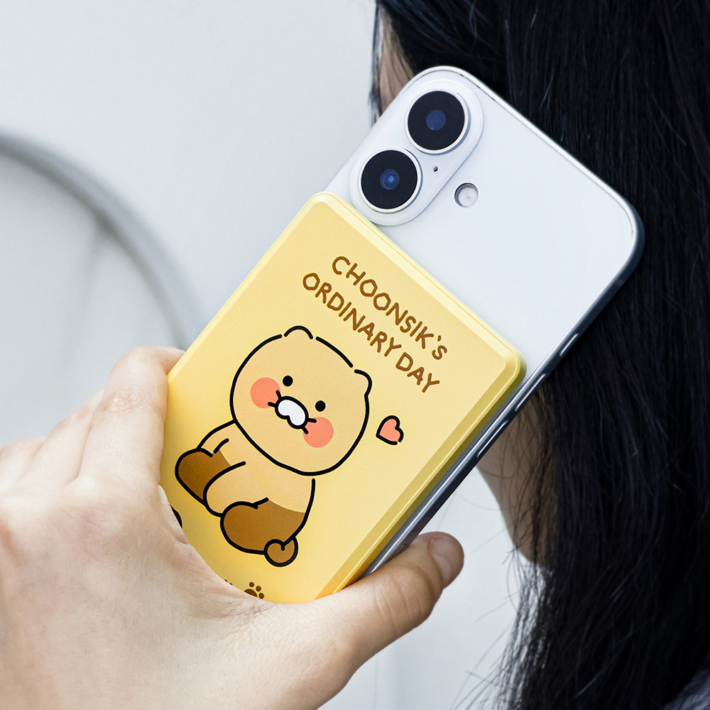 카카오프렌즈 춘식이 맥세이프 보조배터리 슬림형 무선 고속 충전 5000mAh 핑크 - 상세 이미지 5
