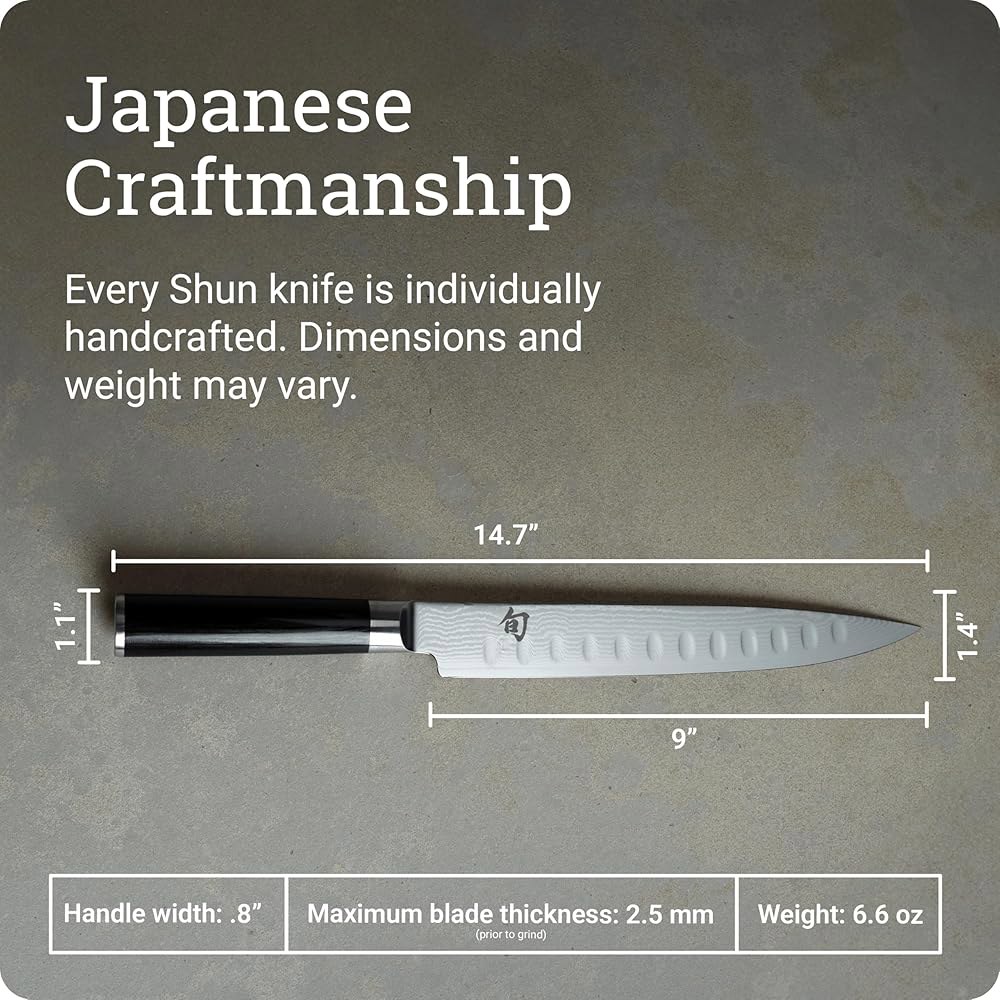 Shun 클래식 22.9cm(9인치) 할로우 그라운드 슬라이싱 나이프 - 상세 이미지 3