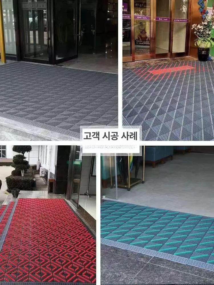 현관 발판 신발털이 깔끔한 회사 그레이스케일브러쉬 그레이 블록 그레이 브러시 15x15 - 상세 이미지 3