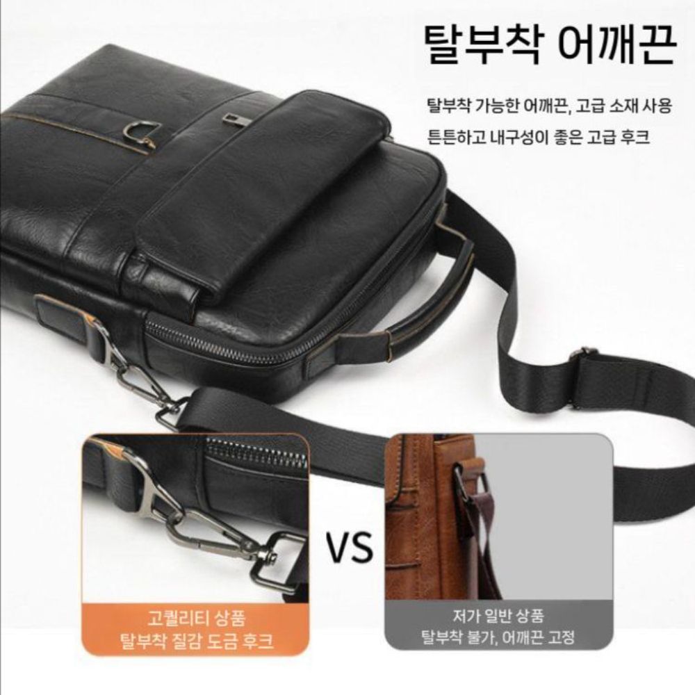 아이패드 에어 M4 가방 11인치 13인치 핸드백 태블릿 수납 가죽 숄더 크로스 백 - 상세 이미지 3
