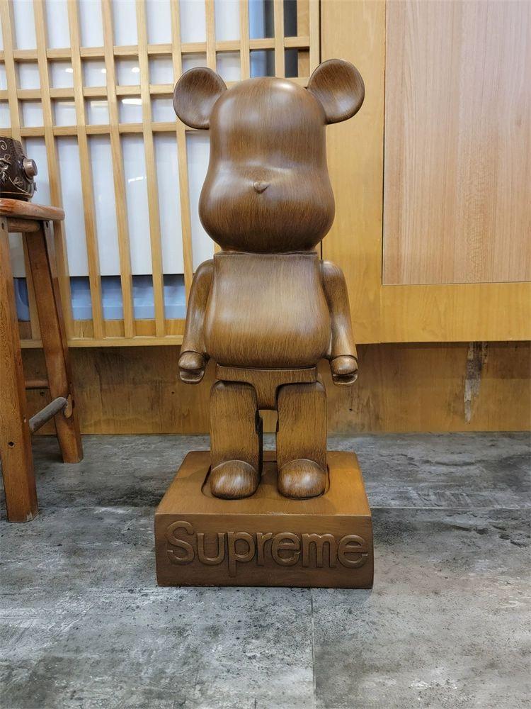 월넛 곰돌이 저금통 원목 나무 인테리어 조형물 대형 블루 조각상 월넛색 호두색 피규어 - 상세 이미지 3
