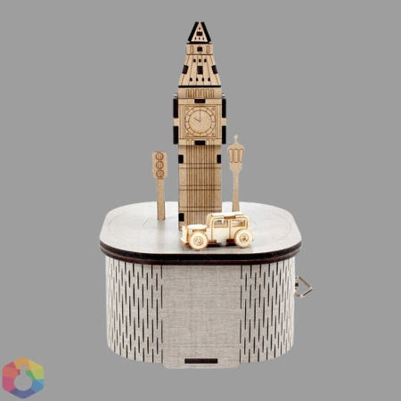 보급창고OEM 4보급창고 DIY 조립 우드 오르골 런던 빅 벤 인테리어소품 DIY오르골